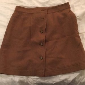 madewell wool skirt with bronze buttons